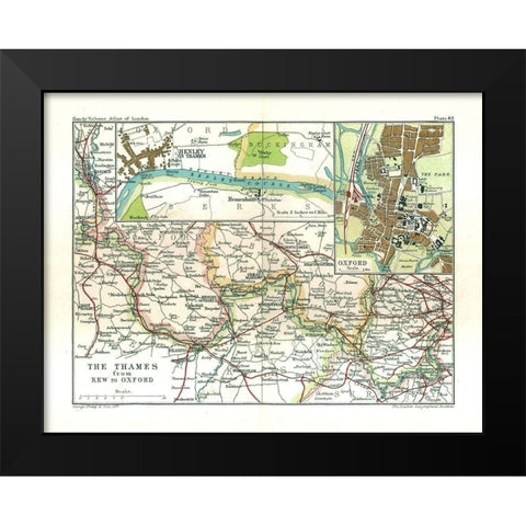 River Thames London England - Philip 1904 Black Modern Wood Framed Art Print by Philip