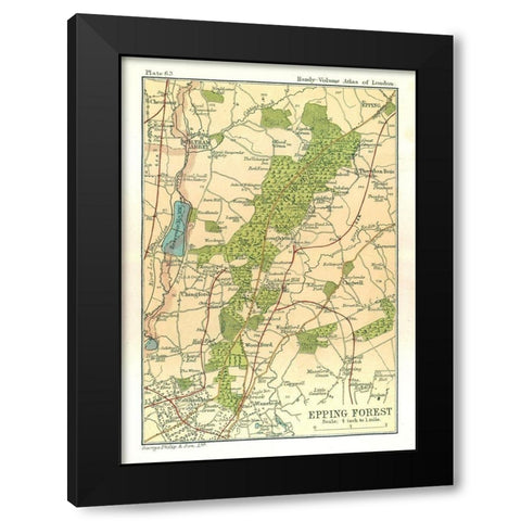 Epping Forest London England - Philip 1904 Black Modern Wood Framed Art Print with Double Matting by Philip