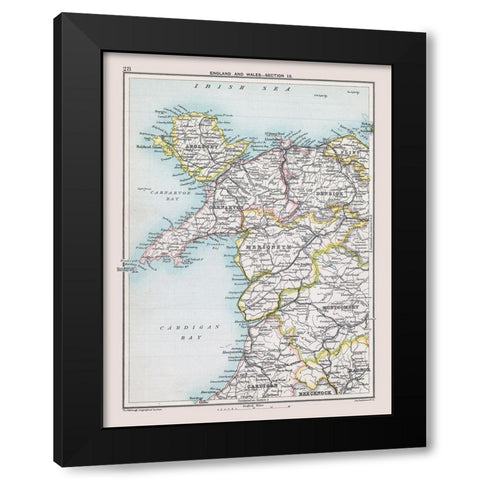 West England - Bartholomew 1892 Black Modern Wood Framed Art Print with Double Matting by Bartholomew