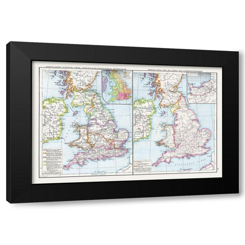Anglo Saxon Kings England - Droysen 1886 Black Modern Wood Framed Art Print by Droysen