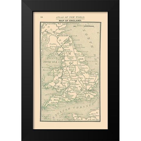 England - Alden 1886 Black Modern Wood Framed Art Print by Alden