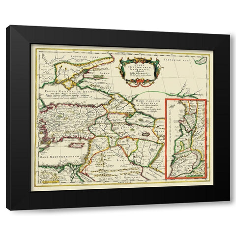 Asia Minor Mediterranean - Hareio 1624 Black Modern Wood Framed Art Print with Double Matting by Hareio