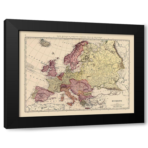 Russia France Austria Hungary Germany Black Modern Wood Framed Art Print by Rand McNally
