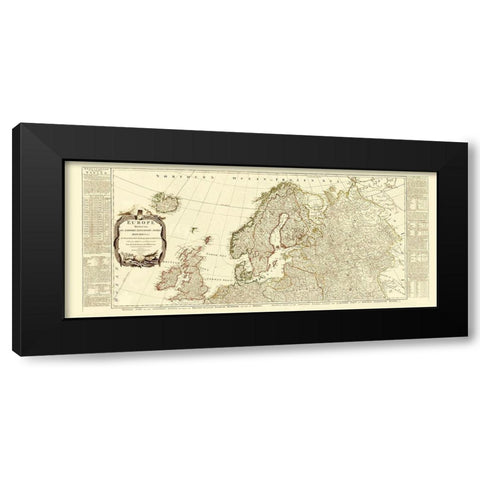 Northern Europe - Sayer 1787 Black Modern Wood Framed Art Print with Double Matting by Sayer