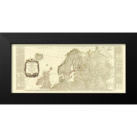 Northern Europe - Sayer 1787 Black Modern Wood Framed Art Print by Sayer
