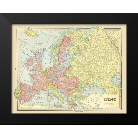 Europe - Cram 1898 Black Modern Wood Framed Art Print by Cram