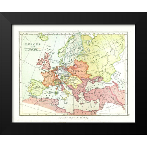 Europe 1730 - Gardiner 1902 Black Modern Wood Framed Art Print by Gardiner