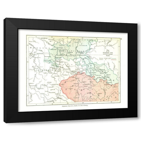 Silesian Seven Years Wars Europe - Gardiner 1902 Black Modern Wood Framed Art Print by Gardiner