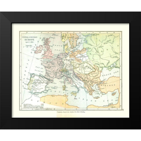 Europe 1812 - Gardiner 1902 Black Modern Wood Framed Art Print by Gardiner