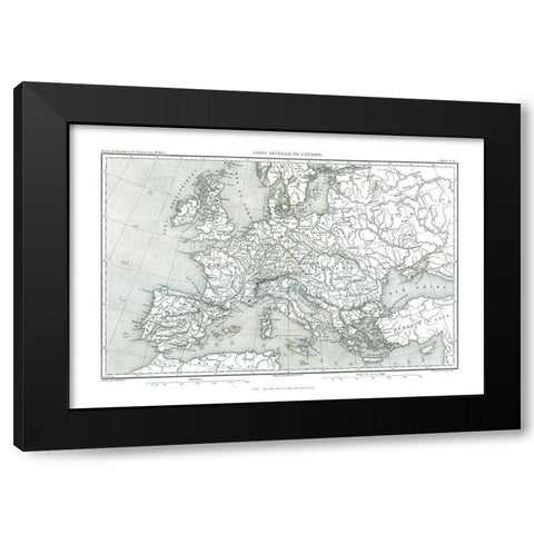 Europe - Thiers 1866 Black Modern Wood Framed Art Print with Double Matting by Thiers