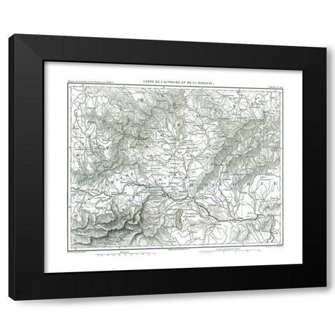 Moravia Austria Europe - Thiers 1866 Black Modern Wood Framed Art Print by Thiers