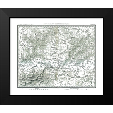 Moravia Austria Europe - Thiers 1866 Black Modern Wood Framed Art Print by Thiers