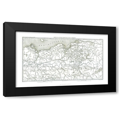 Europe East Prussia Poland - Thiers 1866 Black Modern Wood Framed Art Print with Double Matting by Thiers