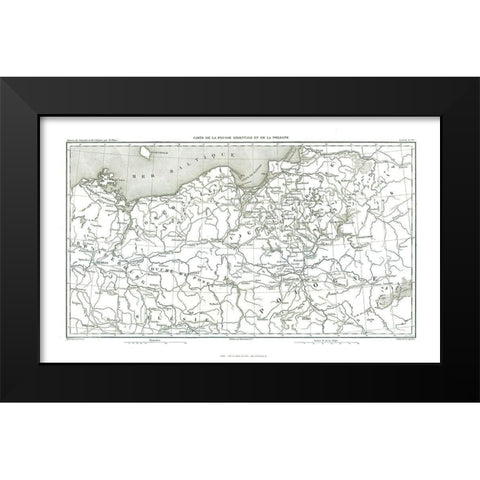Europe East Prussia Poland - Thiers 1866 Black Modern Wood Framed Art Print by Thiers