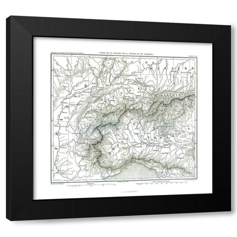Swabia Germany Piedmont Italy Europe - Thiers 1866 Black Modern Wood Framed Art Print with Double Matting by Thiers