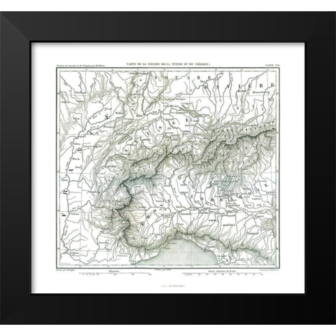 Swabia Germany Piedmont Italy Europe - Thiers 1866 Black Modern Wood Framed Art Print by Thiers