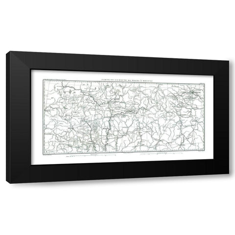 Route from Vilnius to Moscow - Thiers 1866 Black Modern Wood Framed Art Print with Double Matting by Unknown