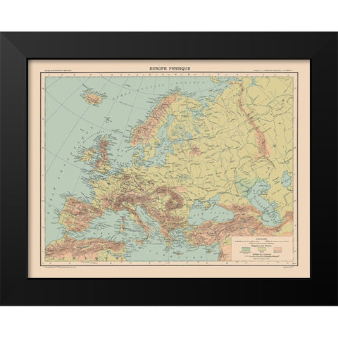 Physical Europe - Schrader 1908 Black Modern Wood Framed Art Print by Schrader