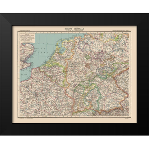 Central Europe - Schrader 1908 Black Modern Wood Framed Art Print by Schrader