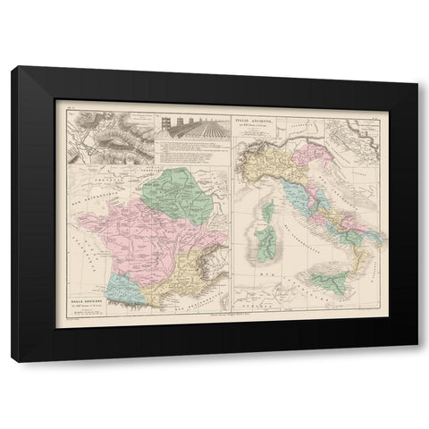 Ancient France Italy Belgium Punic Wars Europe Black Modern Wood Framed Art Print with Double Matting by Drioux