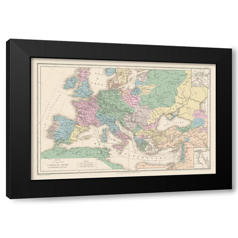 Europe The Crusades - Drioux 1882 Black Modern Wood Framed Art Print by Drioux