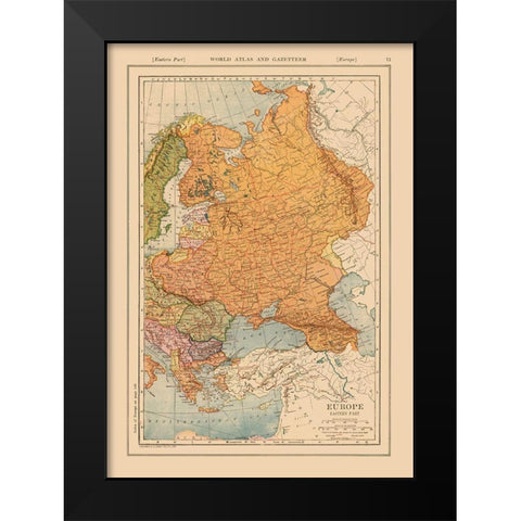 Eastern Europe Russia Poland - Reynold 1921 Black Modern Wood Framed Art Print by Reynold