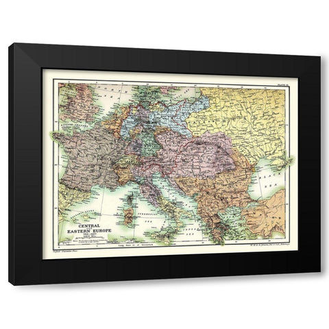 Central Eastern Europe 1814-1863 - Poole 1902 Black Modern Wood Framed Art Print by Poole