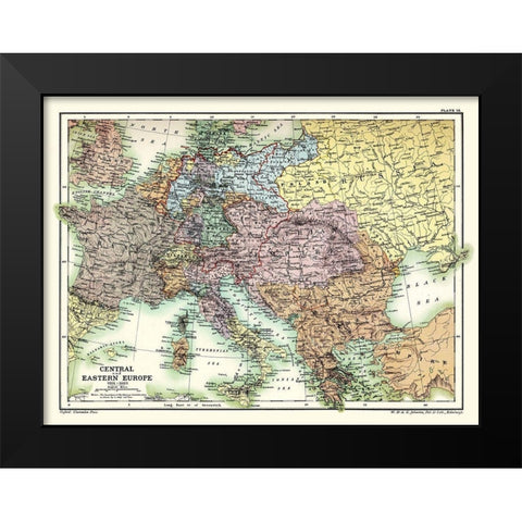 Central Eastern Europe 1814-1863 - Poole 1902 Black Modern Wood Framed Art Print by Poole