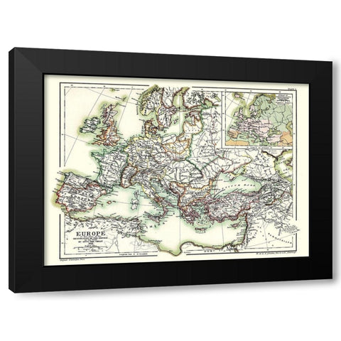 Europe Otto the Great 962 - Poole 1902 Black Modern Wood Framed Art Print with Double Matting by Poole
