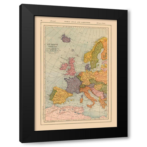 Western Europe - Reynold 1921 Black Modern Wood Framed Art Print with Double Matting by Reynold