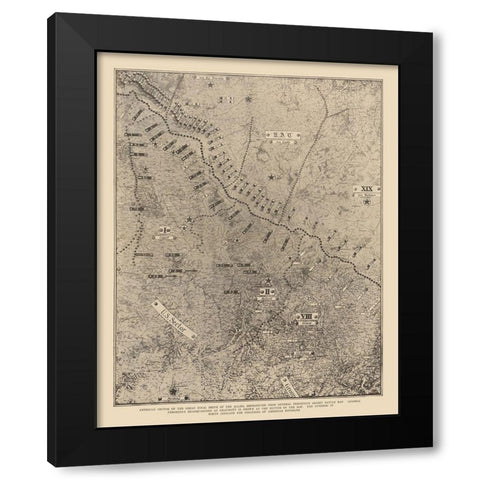 Final Drive of Allies - WWI - Reynold 1921 Black Modern Wood Framed Art Print by Unknown