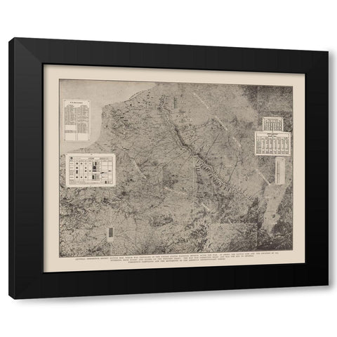 Pershings Western Front Black Modern Wood Framed Art Print with Double Matting by Unknown