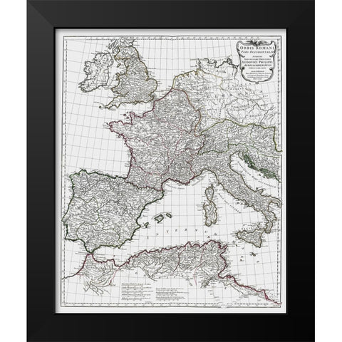 Ancient Europe - DAnville 1799 Black Modern Wood Framed Art Print by D''Anville