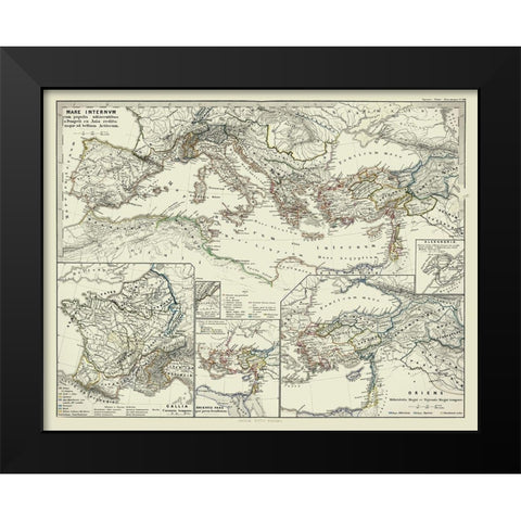 Europe Middle East Turkey - Spruner 1865 Black Modern Wood Framed Art Print by Spruner
