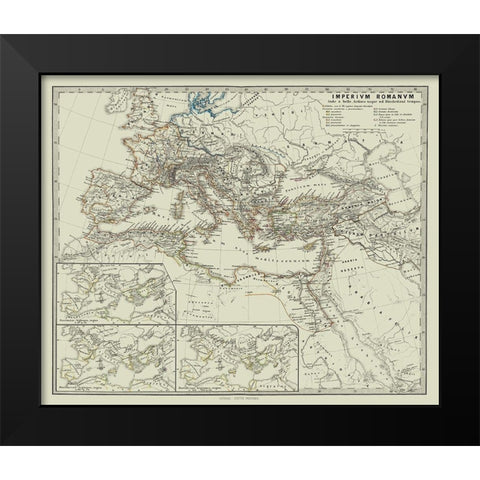 Roman Empire Diocletian Time - Spruner 1865 Black Modern Wood Framed Art Print by Spruner