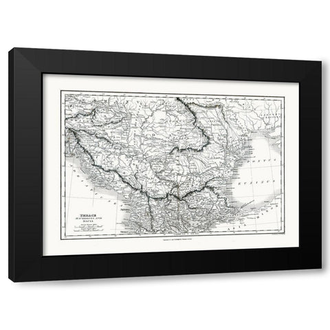Europe Thrace Dacia Macedonia Greece - Oxford 1828 Black Modern Wood Framed Art Print by Oxford