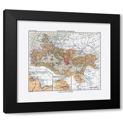 Europe Roman Empire - Perthes 1896 Black Modern Wood Framed Art Print with Double Matting by Perthes