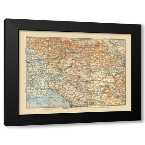 Europe Julische Alpen Region Slovenia Italy Black Modern Wood Framed Art Print by Baedeker