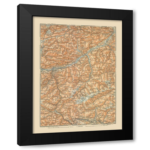 Europe Zill Ertaler Alpen Region Austria Italy Black Modern Wood Framed Art Print with Double Matting by Baedeker