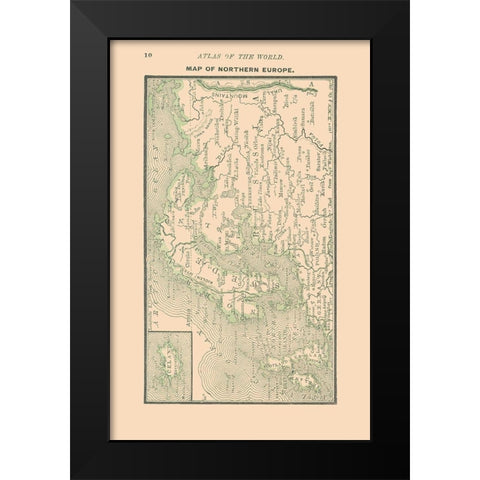 Northern Europe - Alden 1886 Black Modern Wood Framed Art Print by Alden