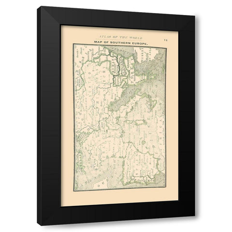 Southern Europe - Alden 1886 Black Modern Wood Framed Art Print by Alden