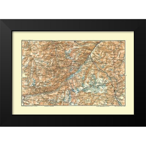 Europe Pizzo Bernina Switzerland Italy Black Modern Wood Framed Art Print by Guida D''Italia