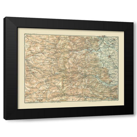 Europe Southeast France Northwest Italy Black Modern Wood Framed Art Print with Double Matting by Guida D''Italia