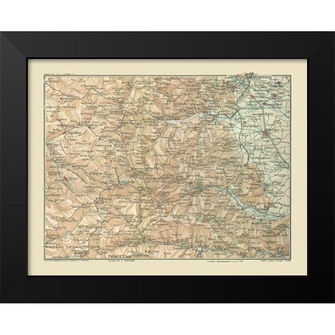 Europe Southeast France Northwest Italy Black Modern Wood Framed Art Print by Guida D''Italia