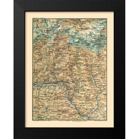 Europe South Switzerland Northwest Italy Black Modern Wood Framed Art Print by Guida D''Italia