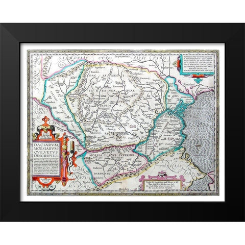 Europe Dacia Moesia - Ortelius 1570 Black Modern Wood Framed Art Print by Ortelius