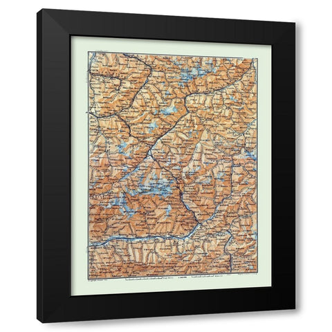 Europe Ber Engadin Region Switzerland Italy Black Modern Wood Framed Art Print with Double Matting by Baedeker