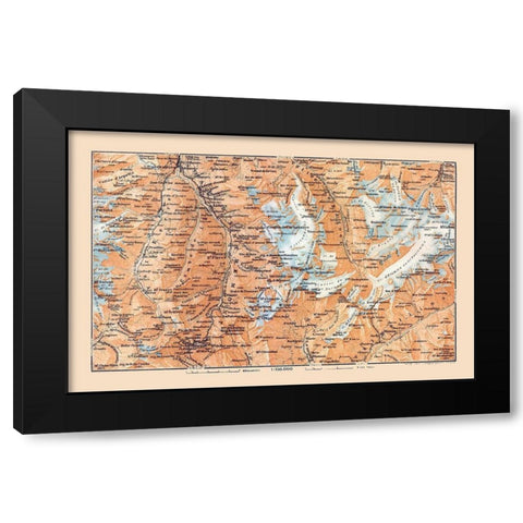 Europe Val d Entremont Switzerland Italy Black Modern Wood Framed Art Print with Double Matting by Baedeker