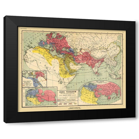 World of Europe - Kiepert 1903 Black Modern Wood Framed Art Print with Double Matting by Kiepert