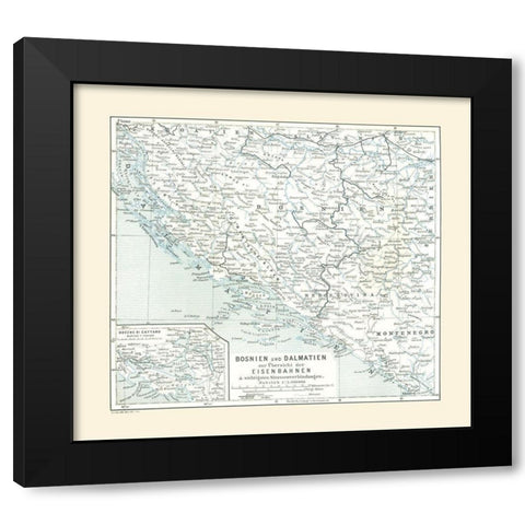 Europe Bosnia Dalmatia - Baedeker 1896 Black Modern Wood Framed Art Print with Double Matting by Baedeker